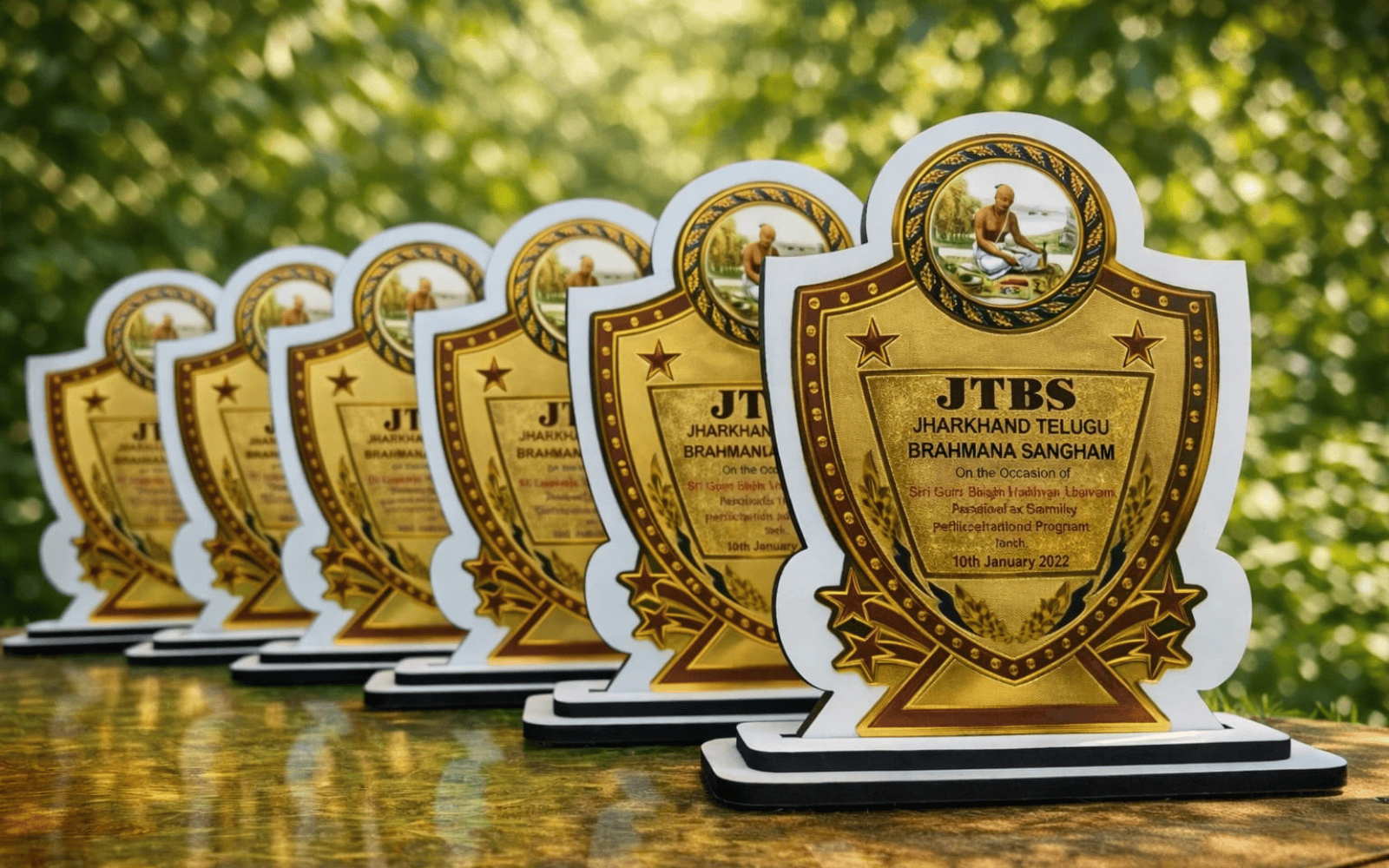 Premium Gold Shield Award Trophy Plaque