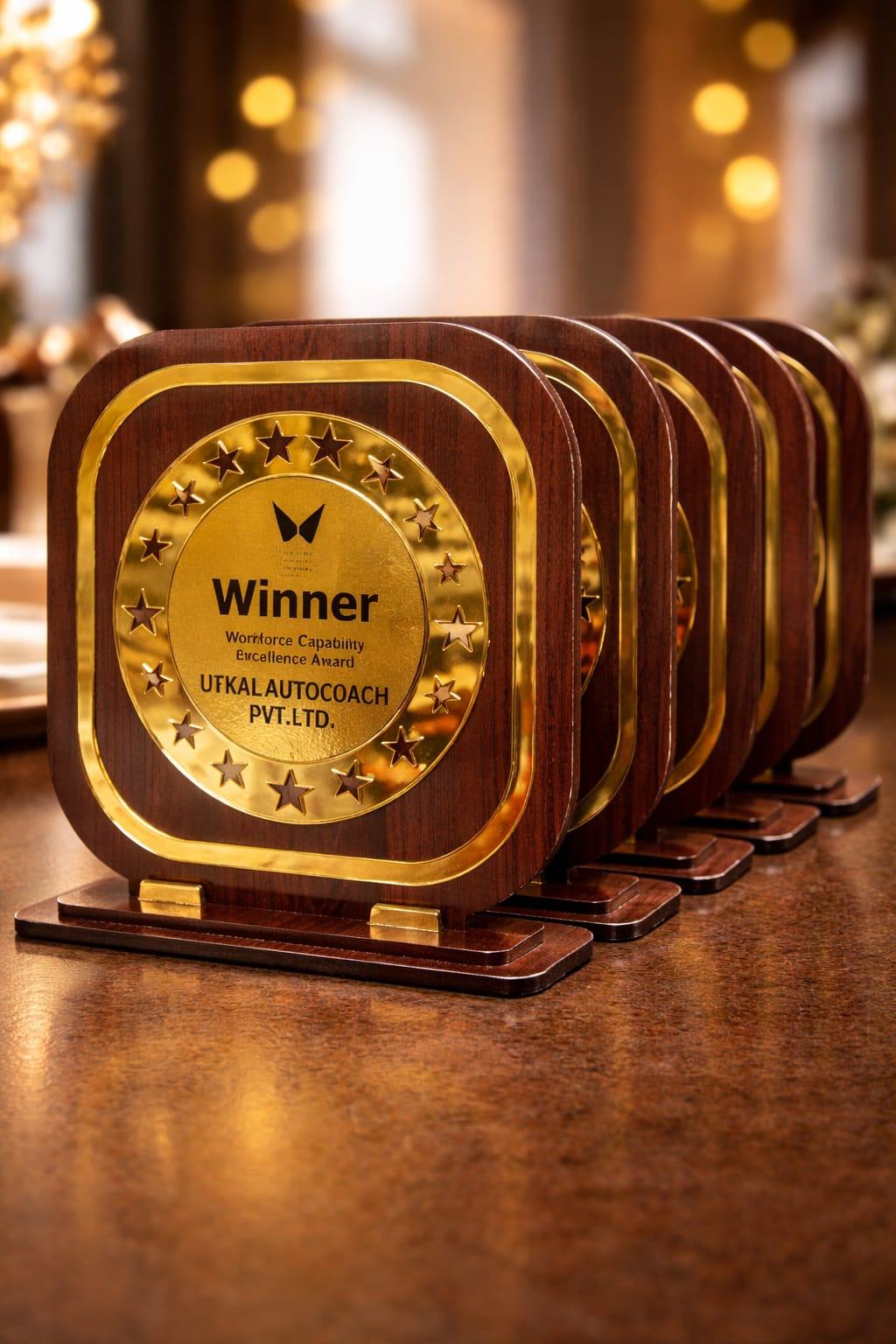 Wooden Star Ring Award Plaque
