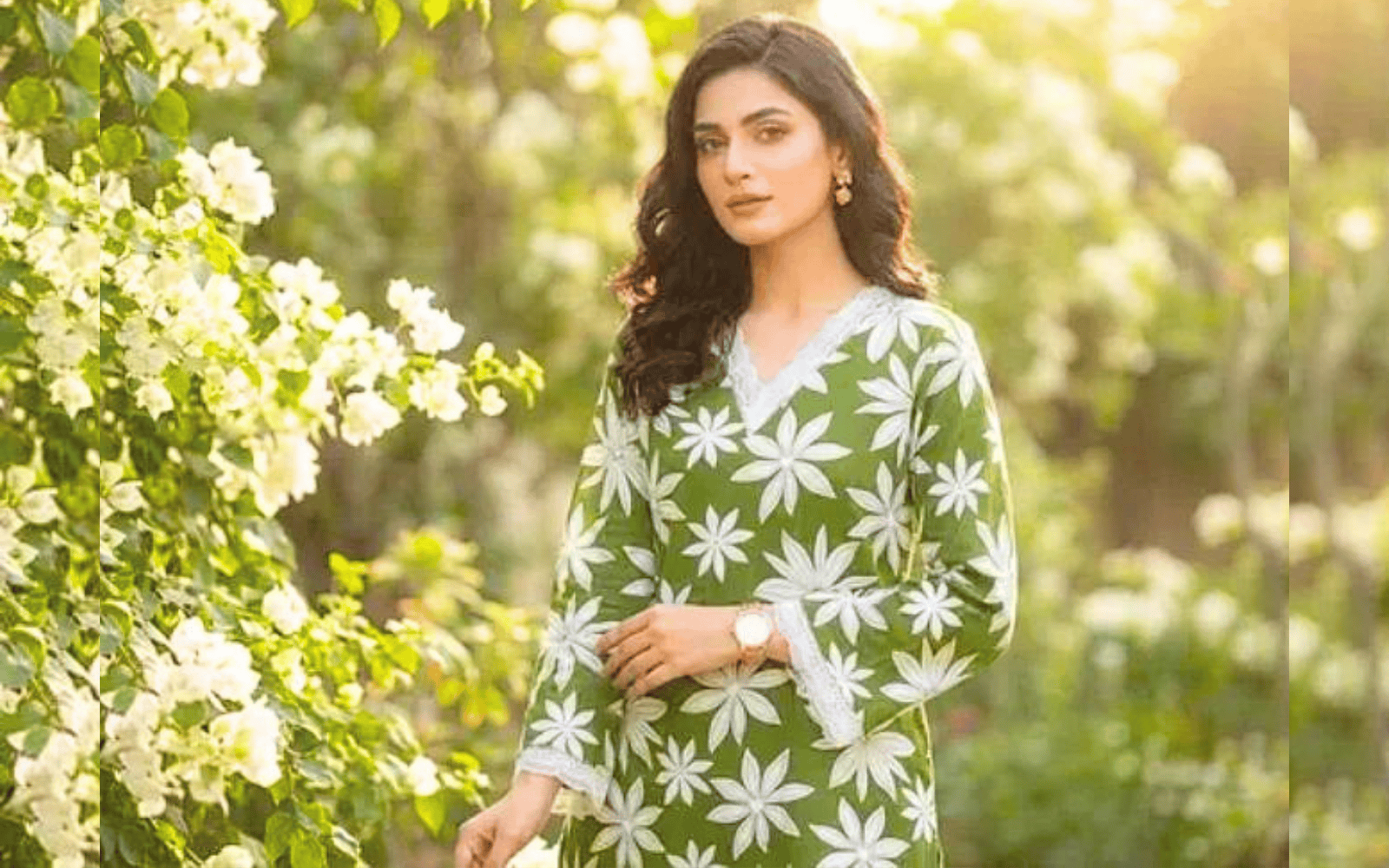Green Floral Printed Kurta