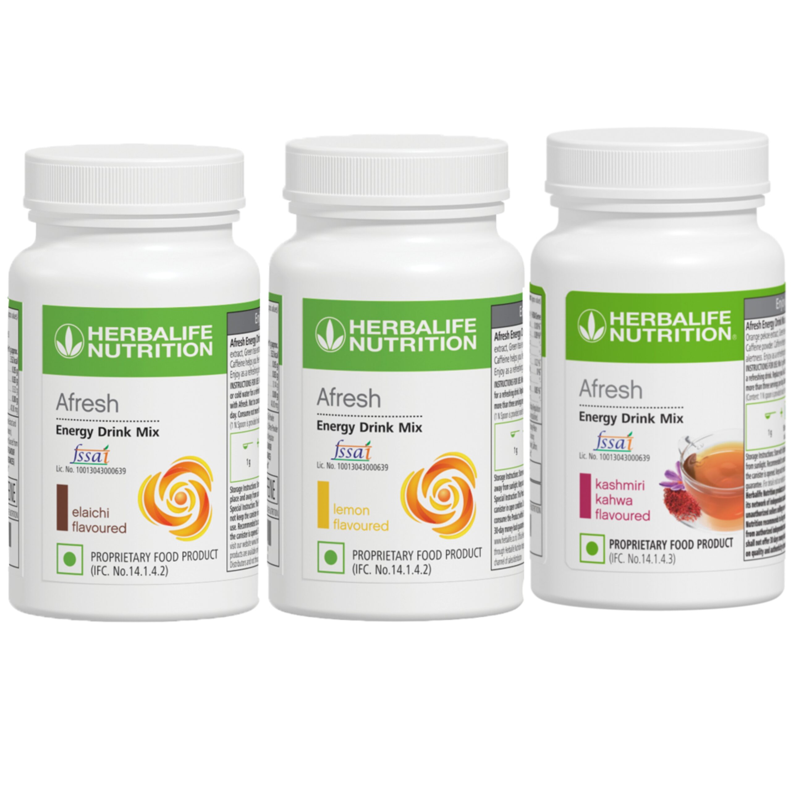 Herbalife Afresh Energy Drink Mix – Pack of 3 (Kahwa,Lemon&Elaichi)