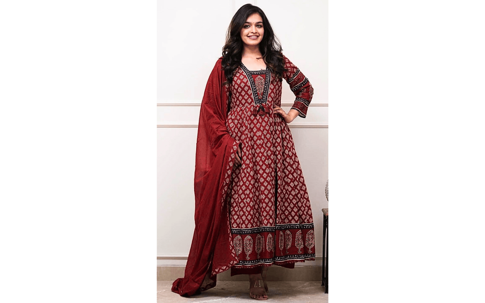 Women Printed Anarkali Kurta Set with Dupatta | Festive Ethnic Wear