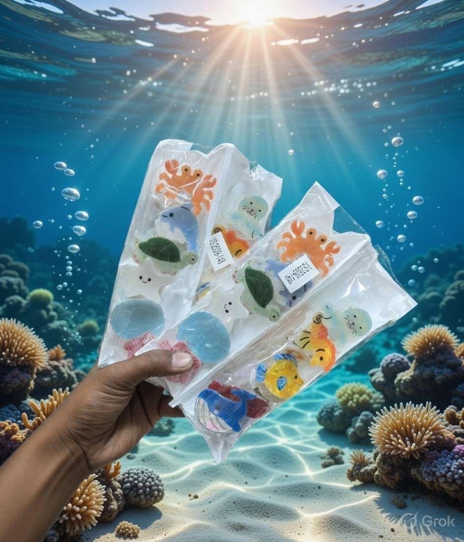 Cartoon Ocean Hair Clips | Cute Kids Hair Accessories Set