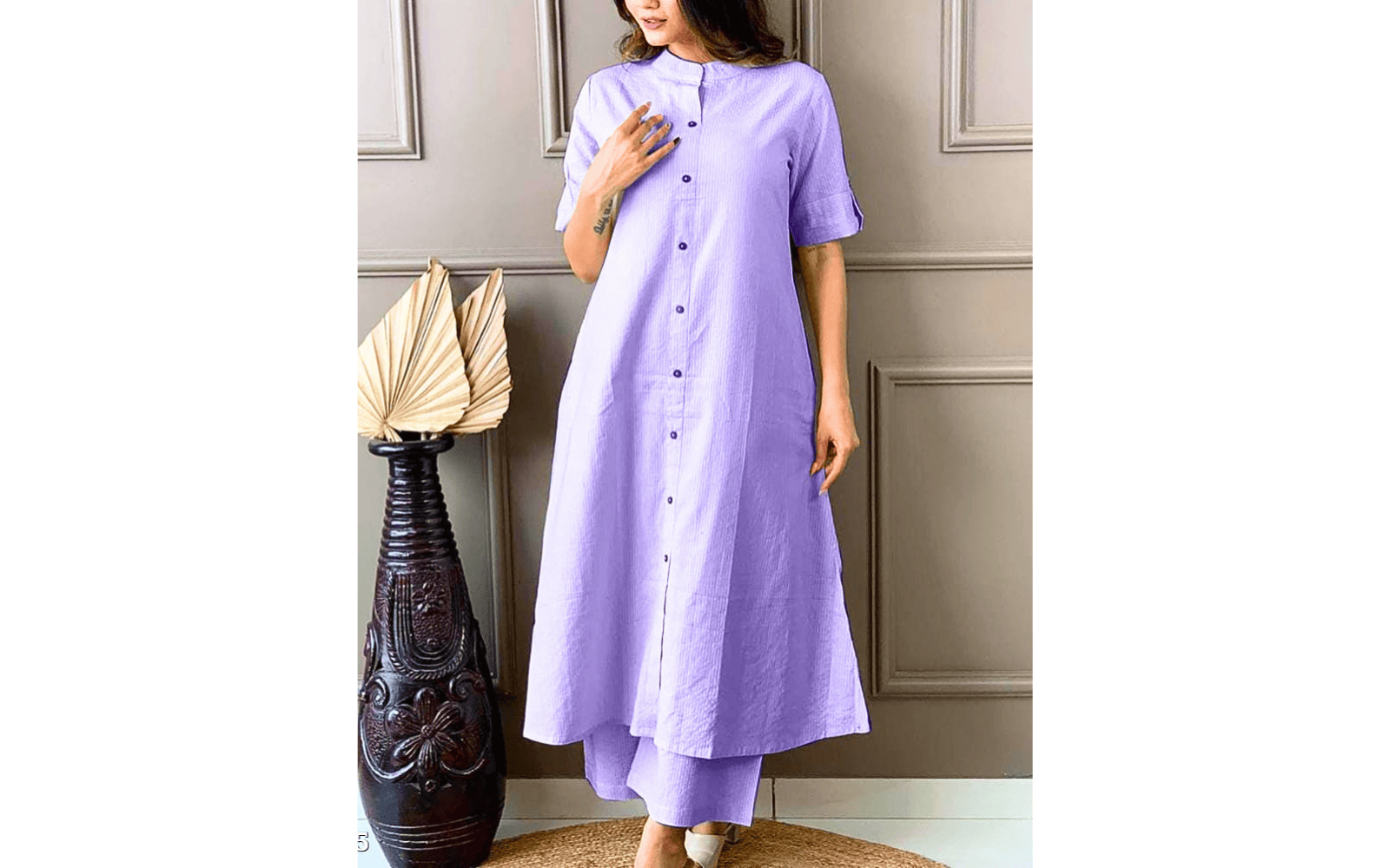 Aline kurti pattern paired with Ankle length plazo