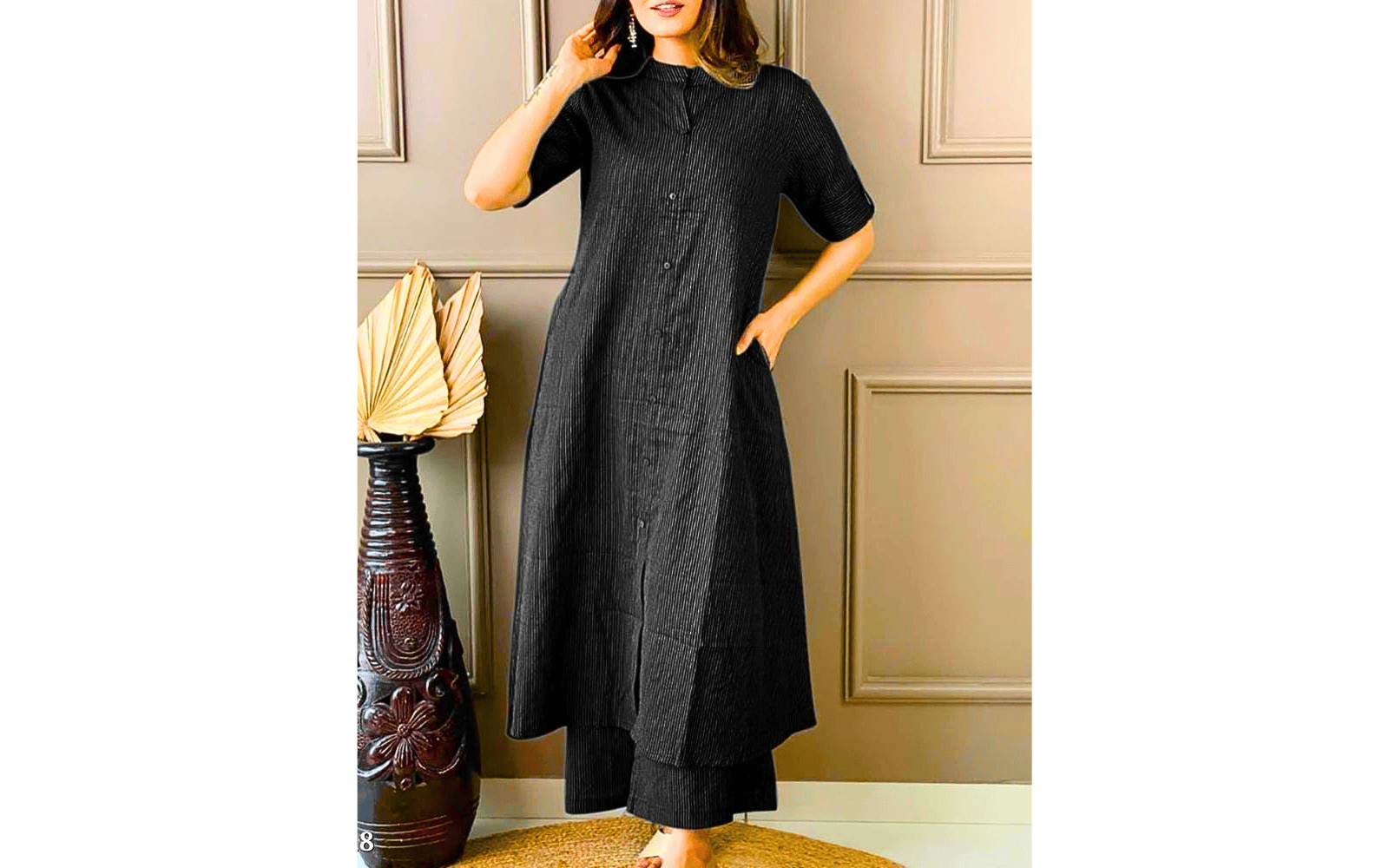 Aline kurti pattern paired with Ankle length plazo