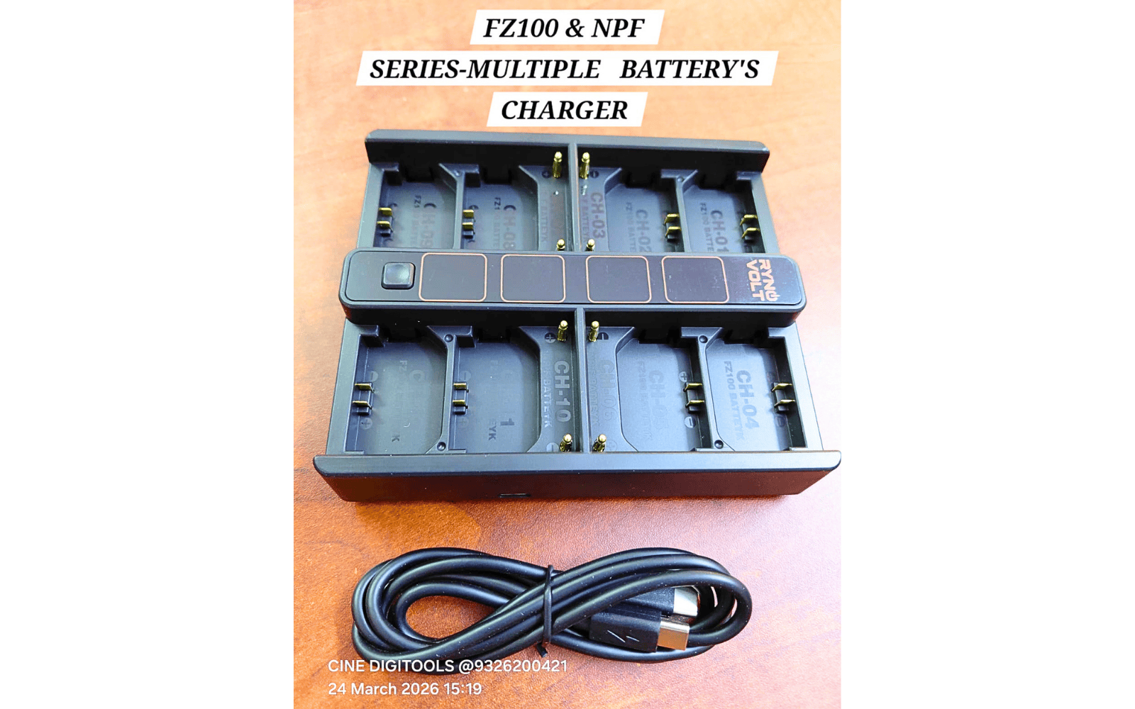 FZ100 & NPF Series Multi Battery Charger | 8 Slot Charging Dock