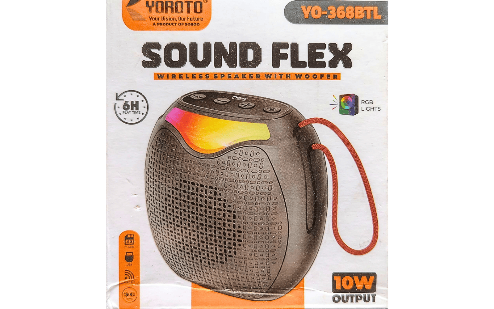 Sound Flex Wireless Speaker YO-368BTL | 10W RGB Bluetooth Speaker