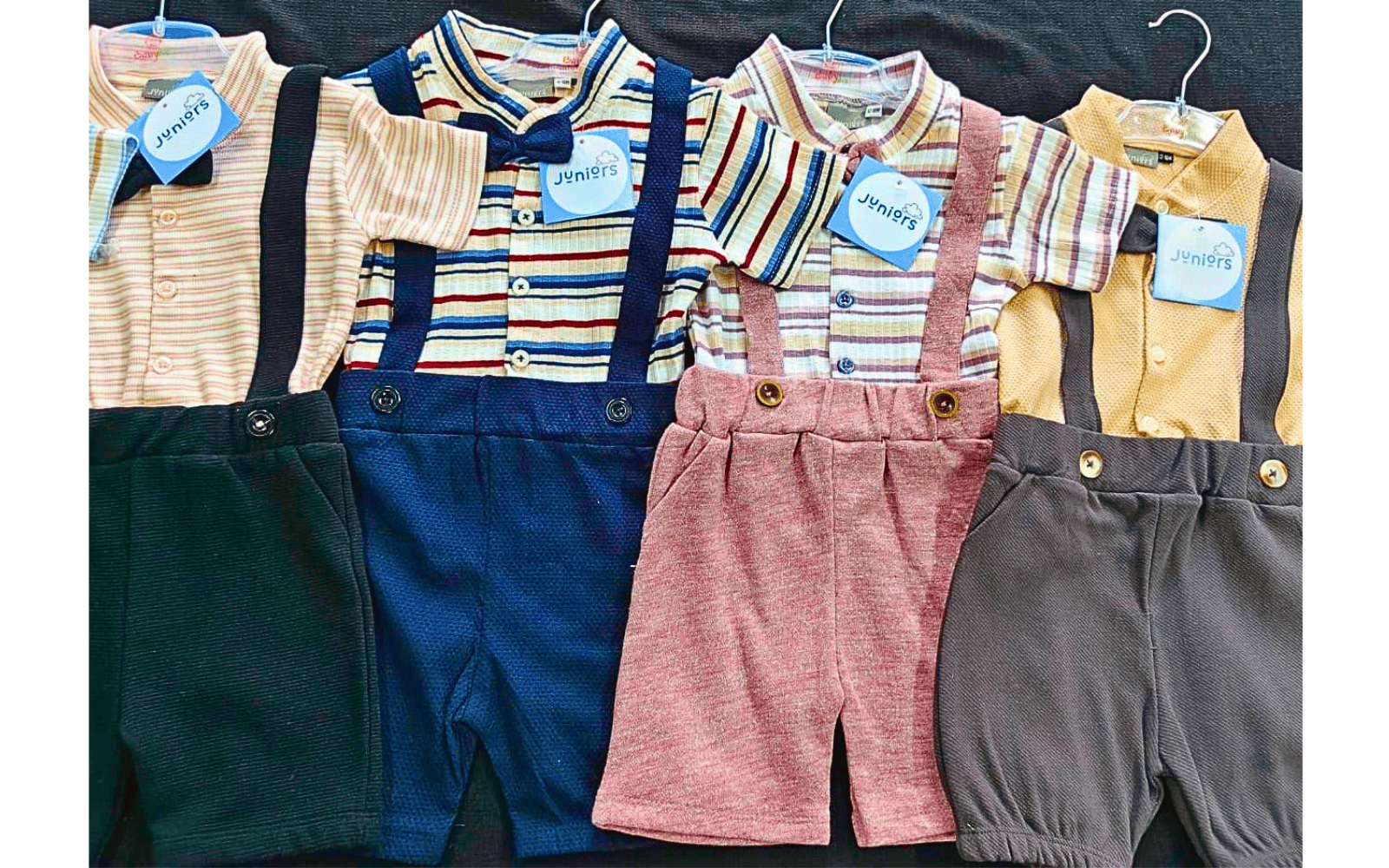 Baby Boys Suspender Outfit Set | Shirt + Shorts + Bow Tie Combo (Premium Party Wear)
