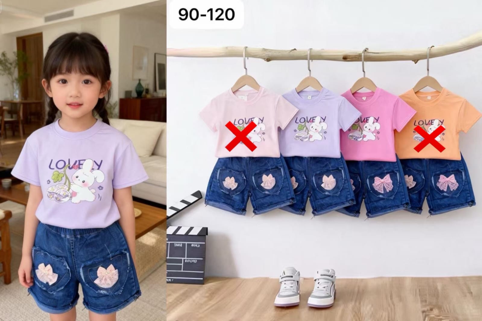 Denim shorts with tshirt