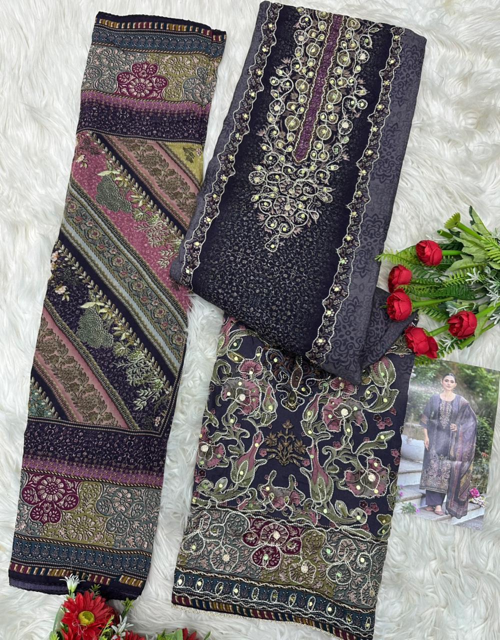 Pure viscous Maslin digital print with aari and hand work*     Dupatta *pure viscose Maslin digital print*