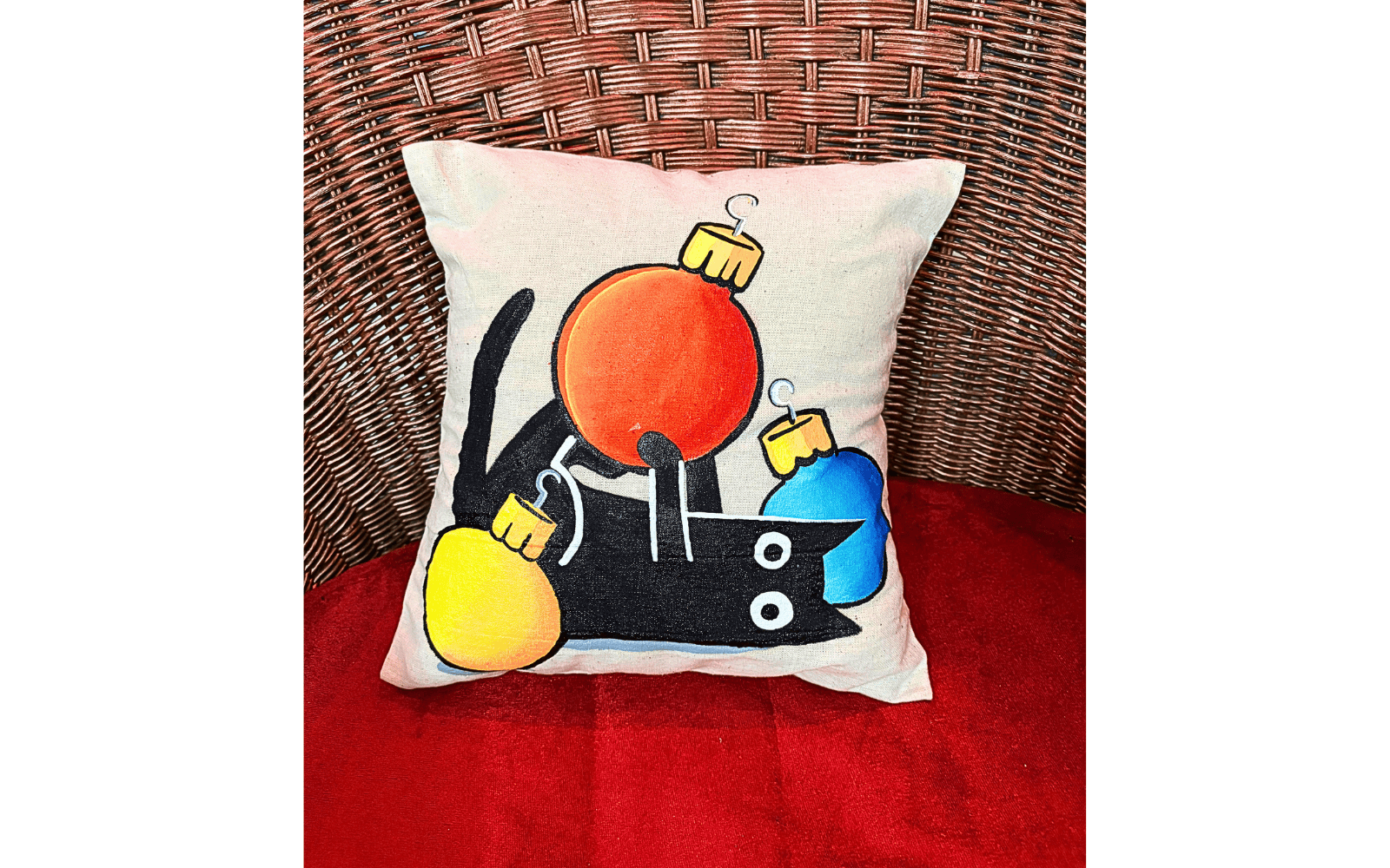 Cute Cat Balloon Cushion Cover