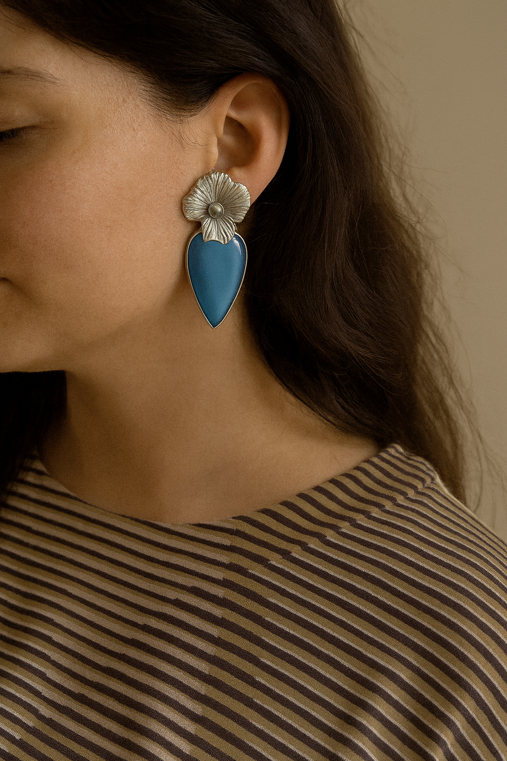 Silver replica earrings