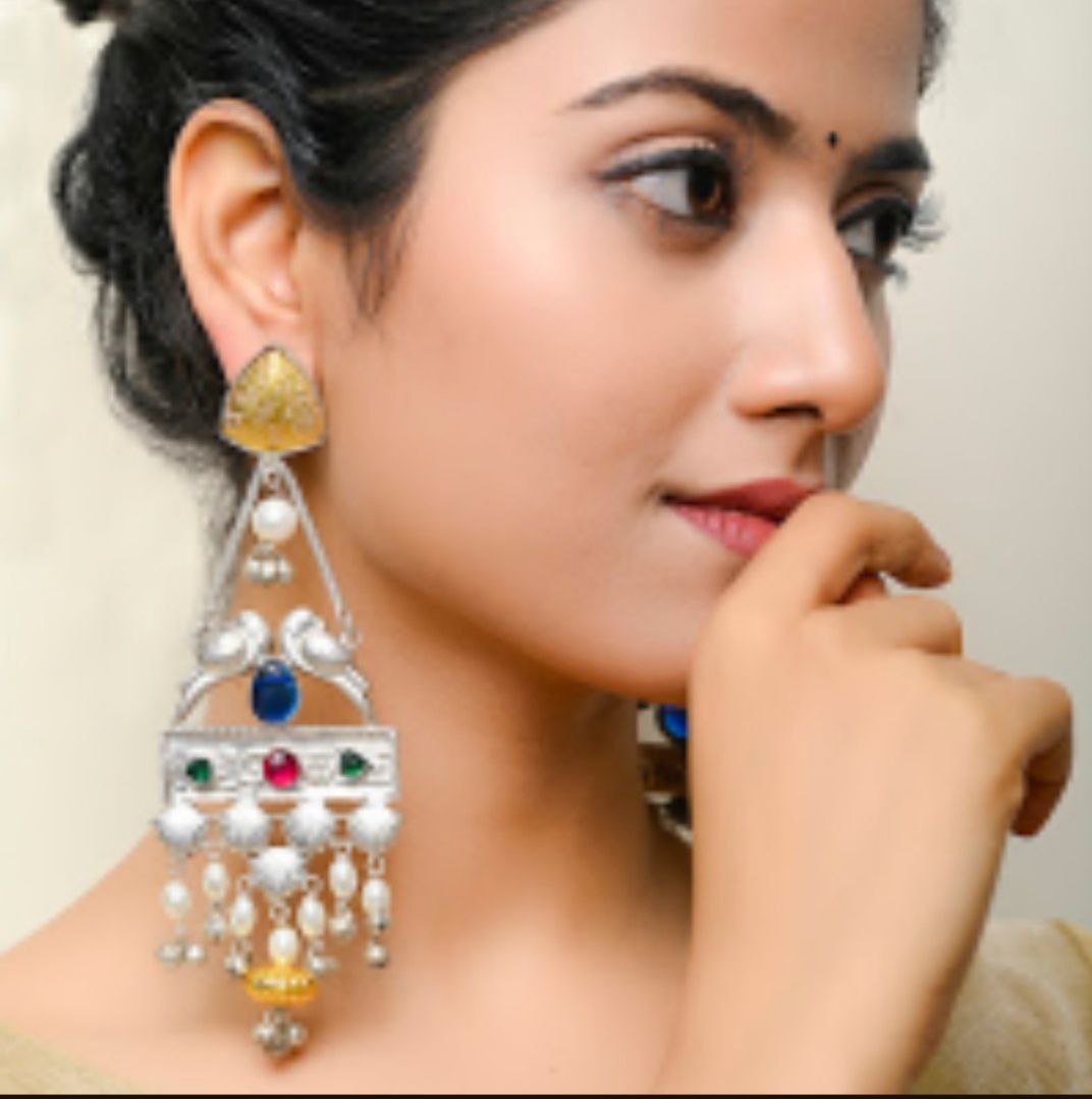 Silver replica earrings,
