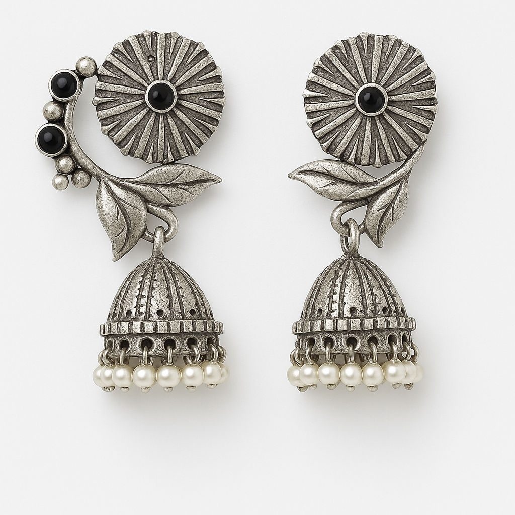 Silver replica earrings,