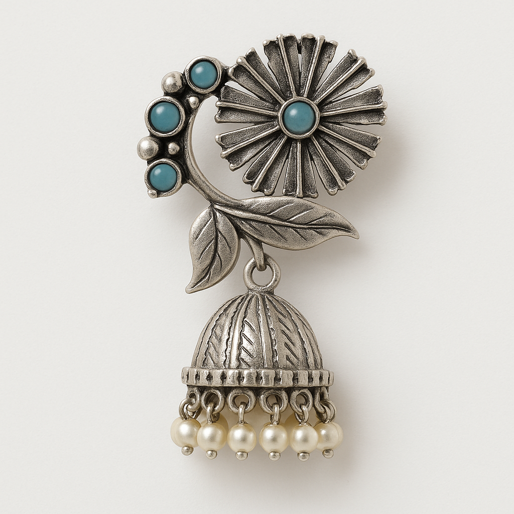 Silver replica earrings,
