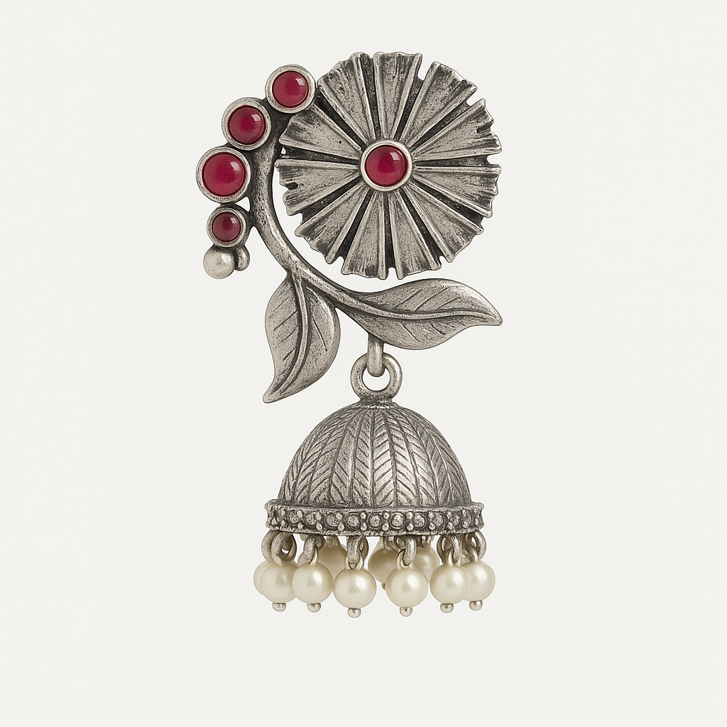 Silver replica earrings,