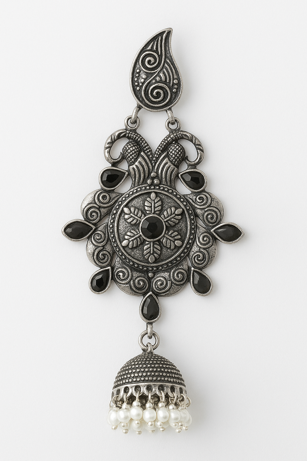Silver replica earrings,