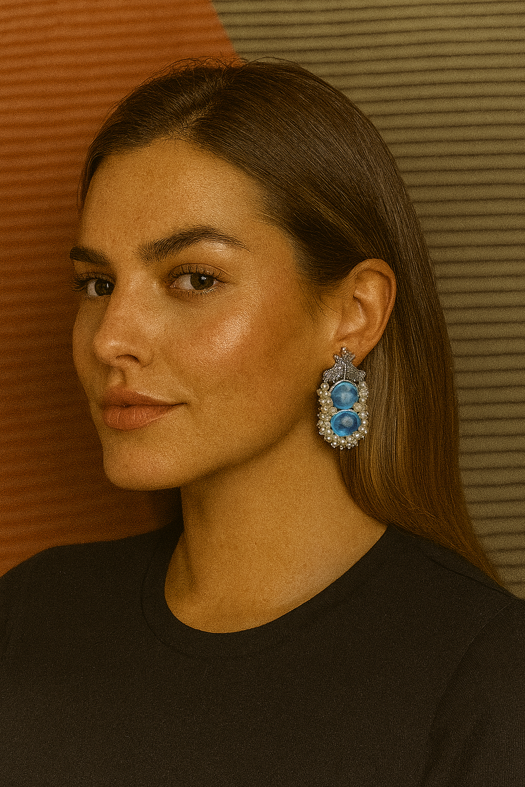Silver replica earrings