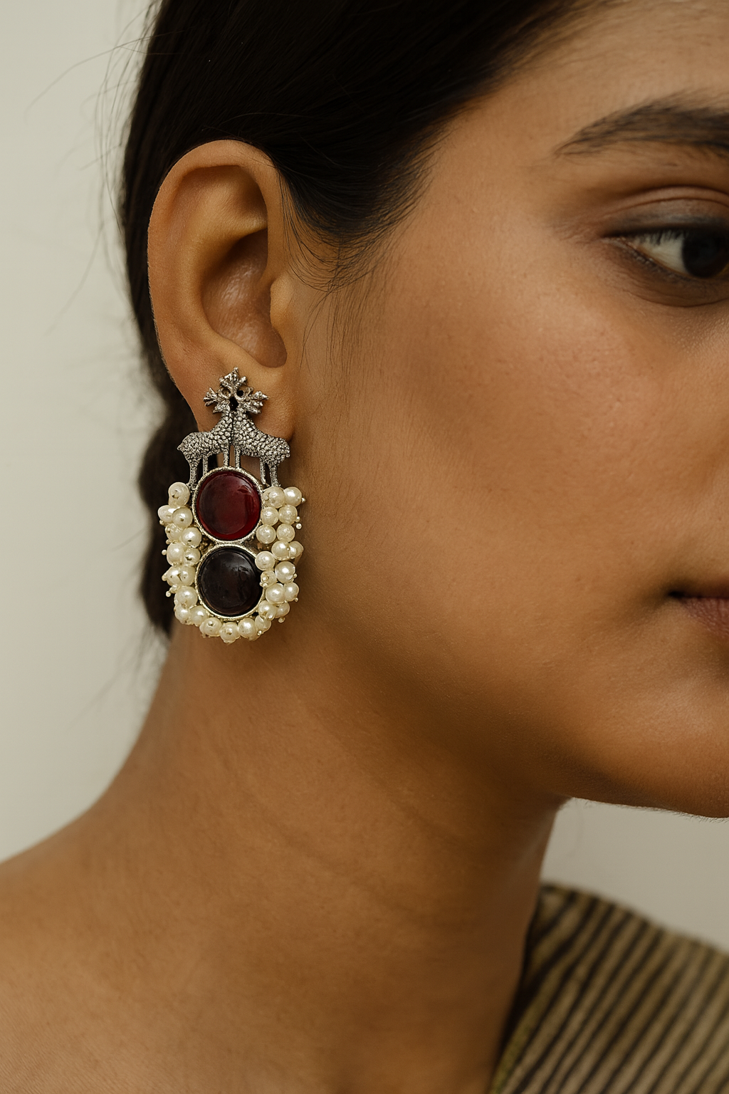Silver replica earrings