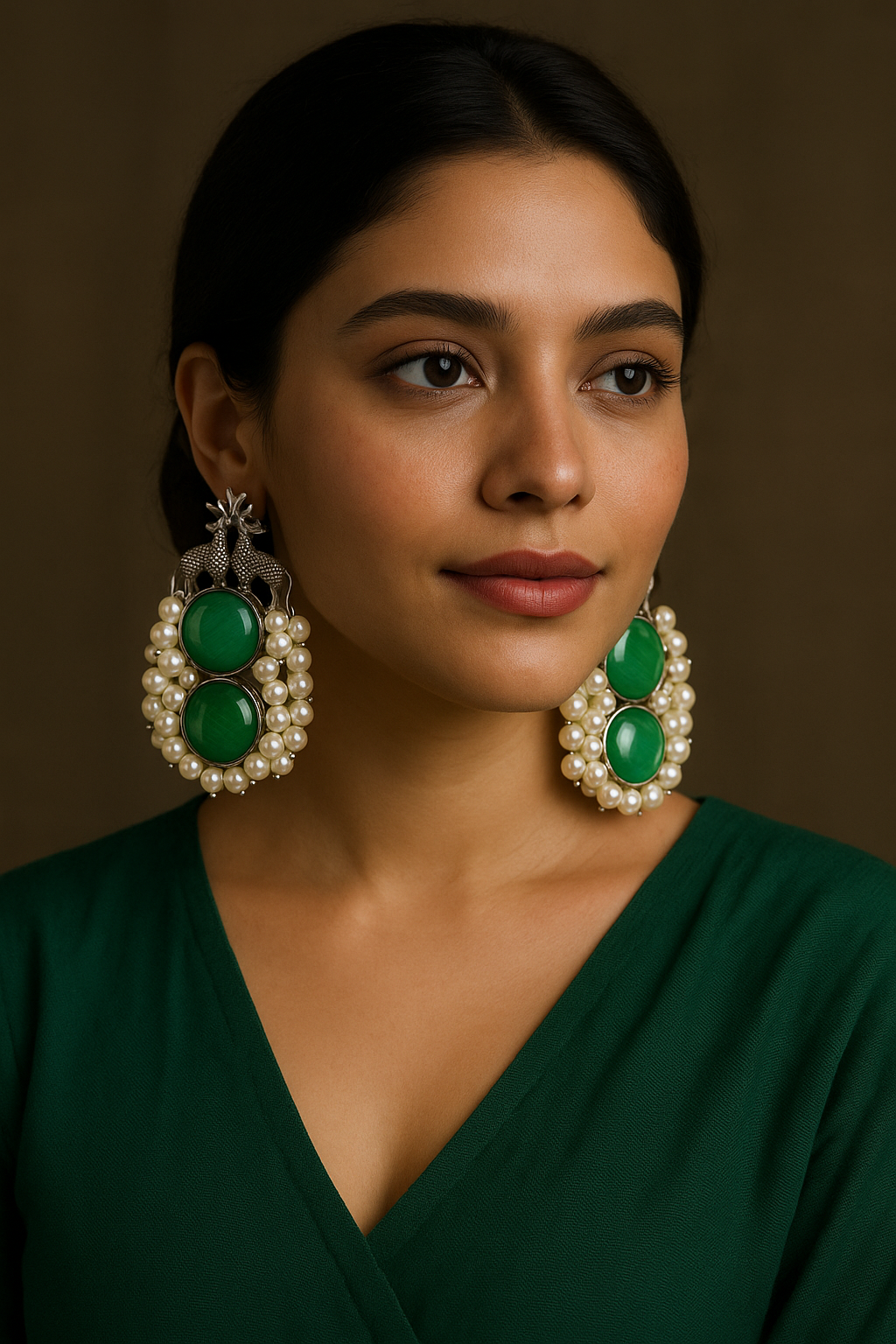 Silver replica earrings