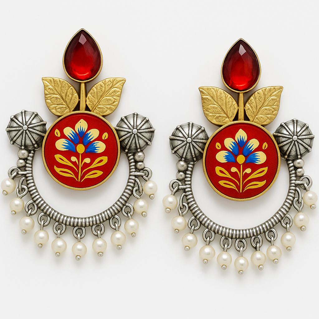 Silver replica earrings