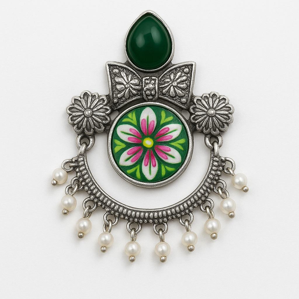 Silver replica earrings