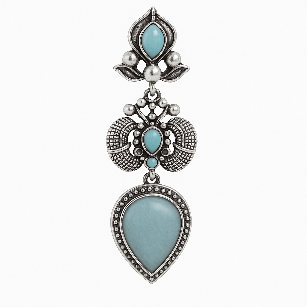 Silver replica earrings,