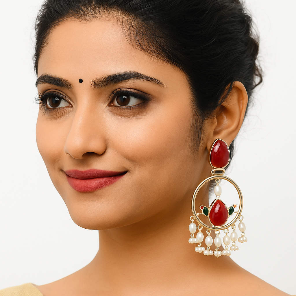 Silver replica earrings