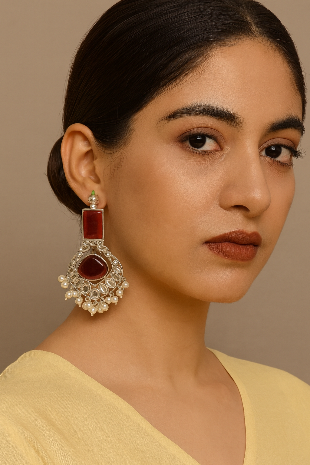 Silver replica earrings,