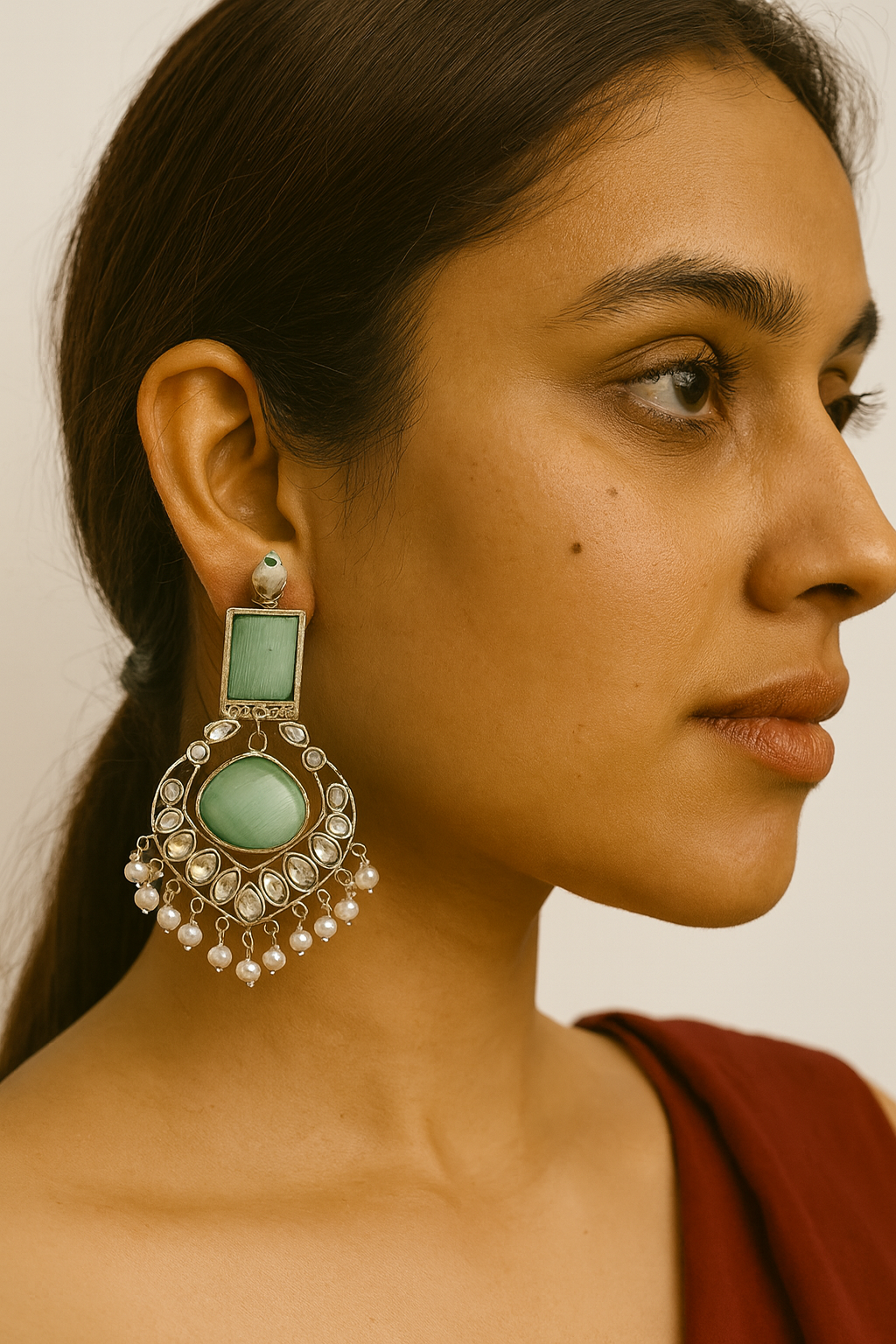 Silver replica earrings,