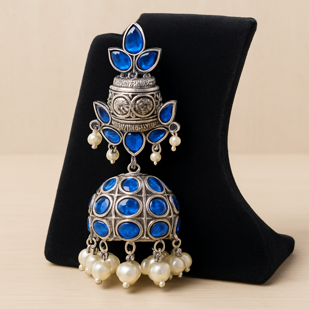 Silver replica earrings