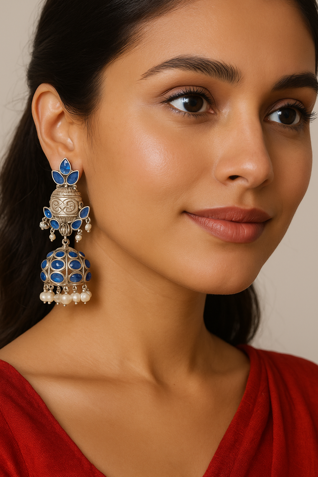 Silver replica earrings
