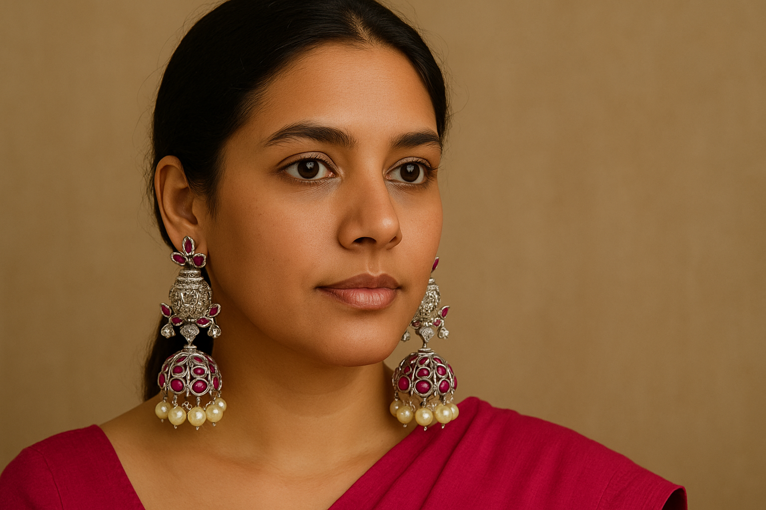 Silver replica earrings