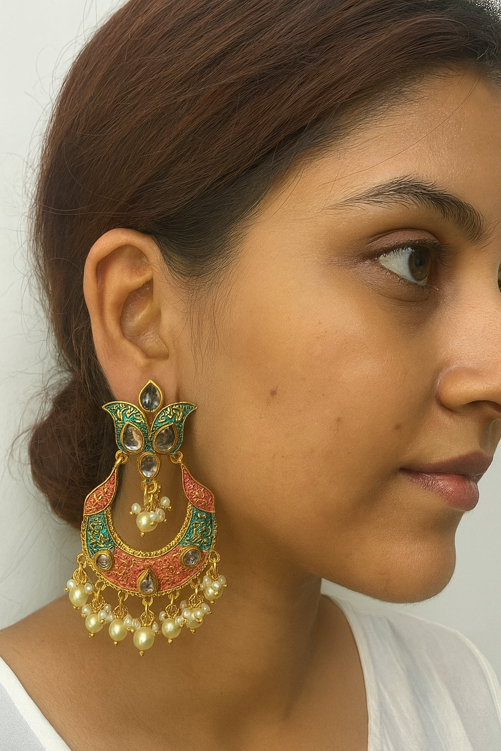 Earrings,  brass