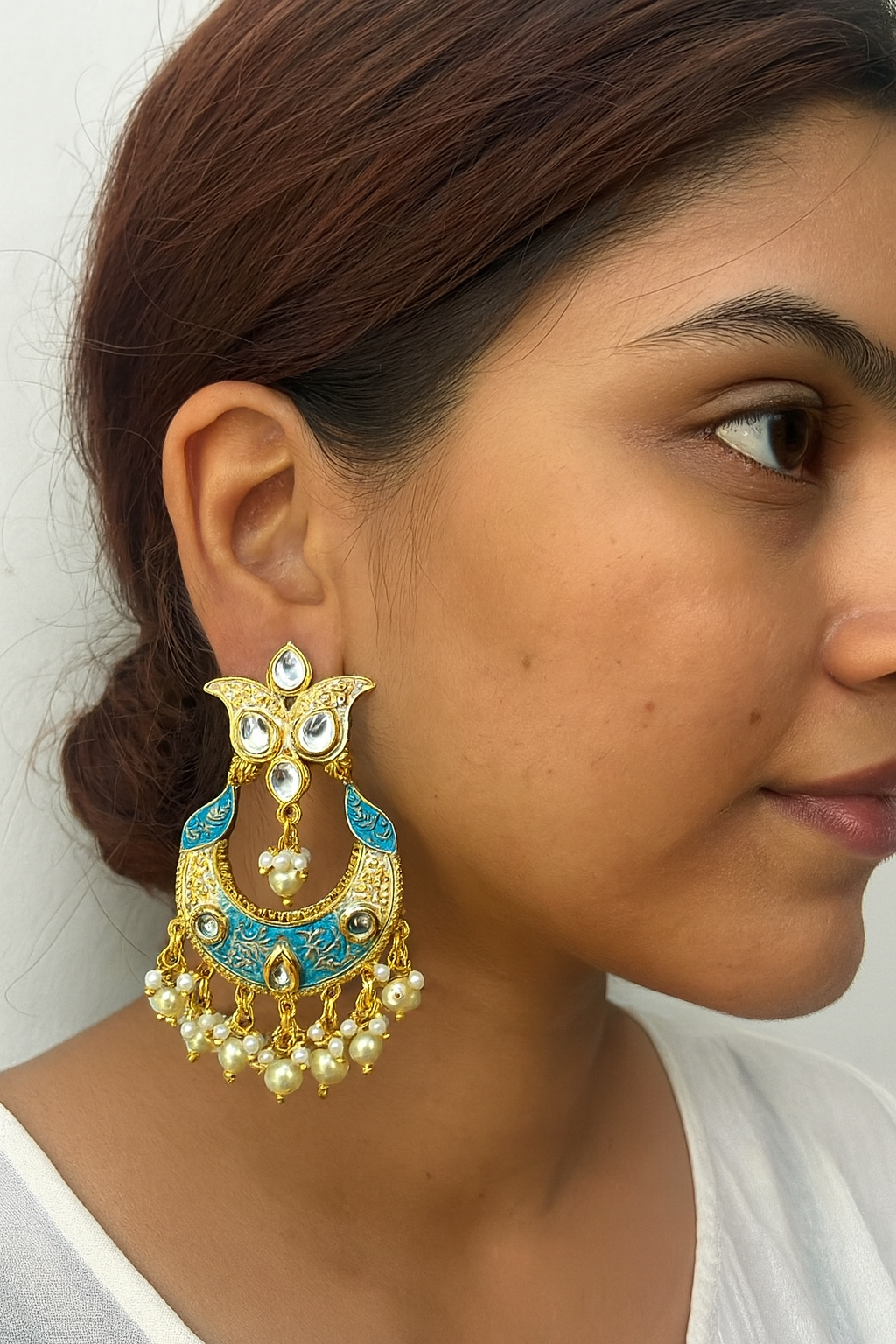 Earrings,  brass