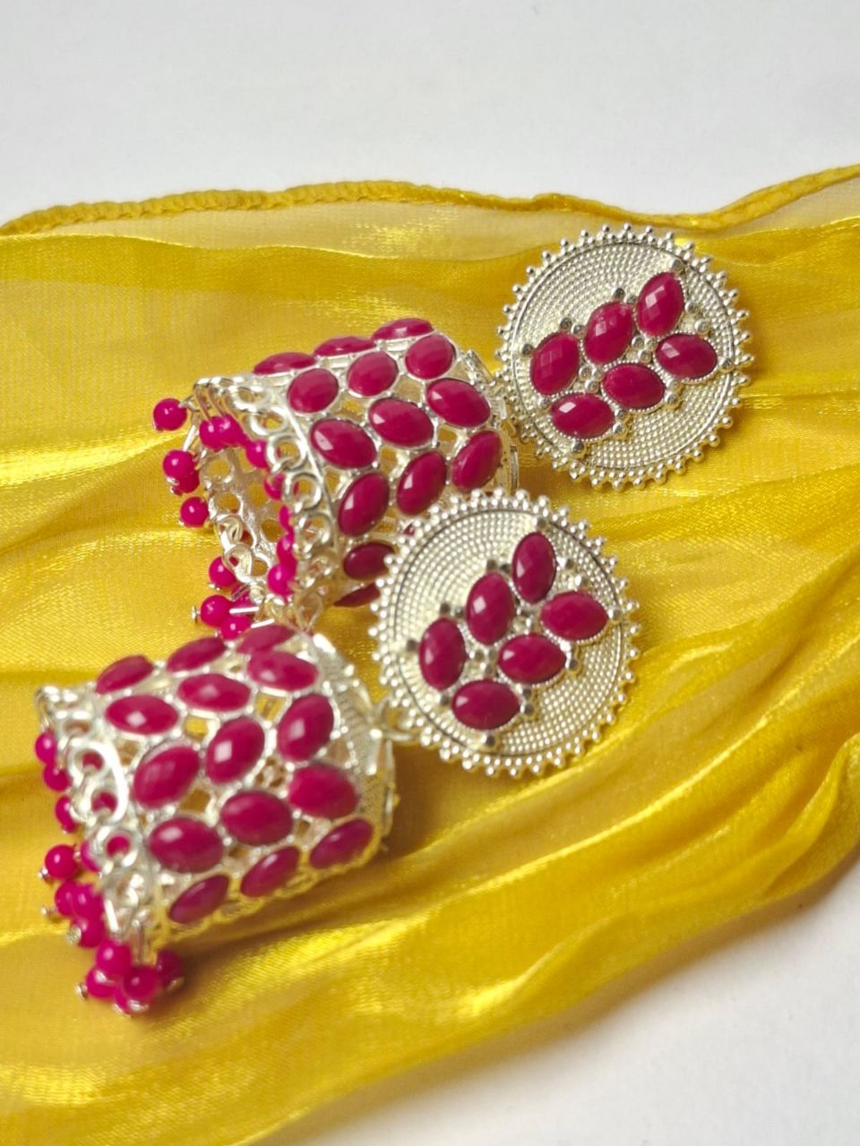 Silver,  earrings,  Metal