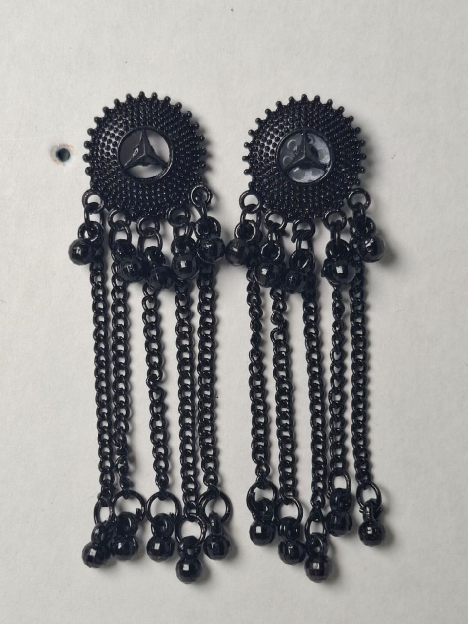 Black metal earrings