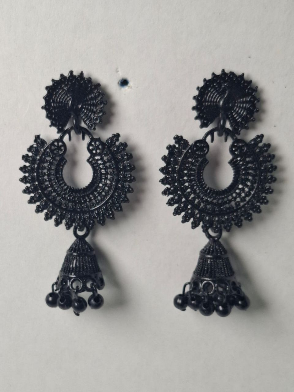 Metal, black earrings
