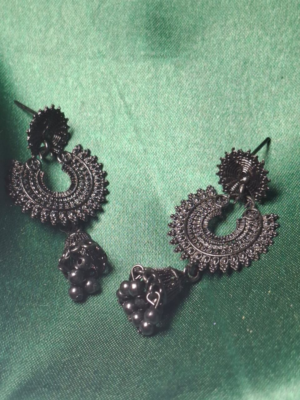 Metal, black earrings