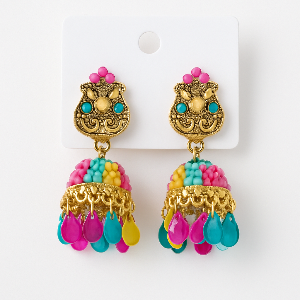 Earrings jumki multiple colour
