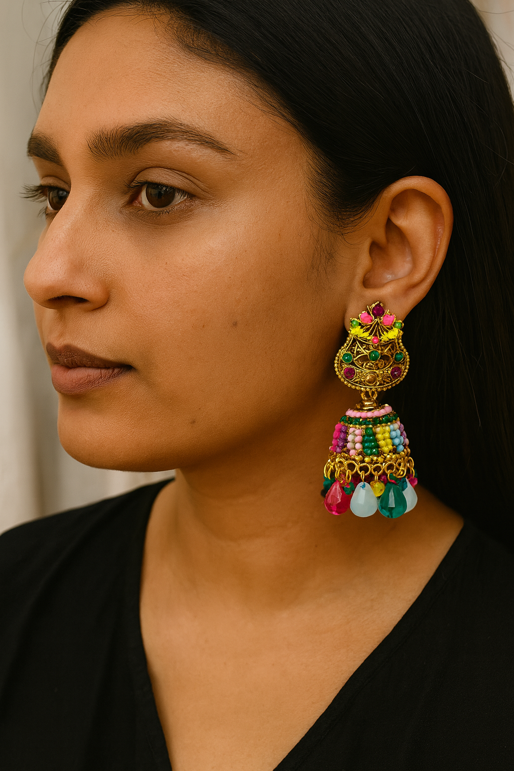 Earrings jumki multiple colour