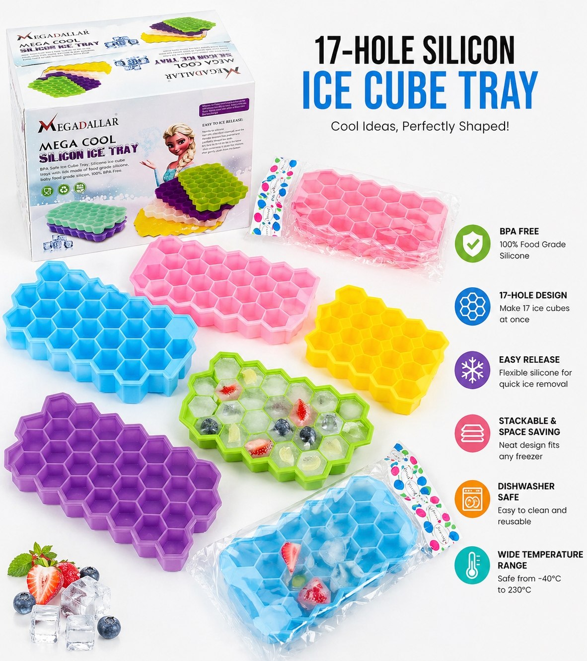 Silicone ice cube tray