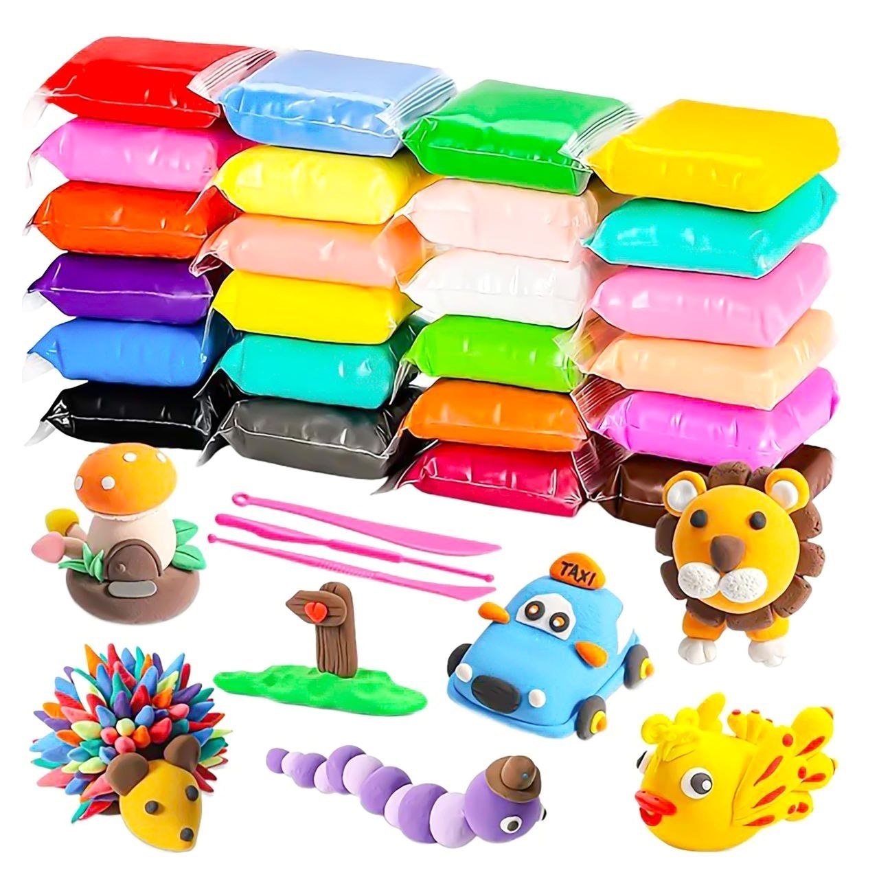 Colourful clay