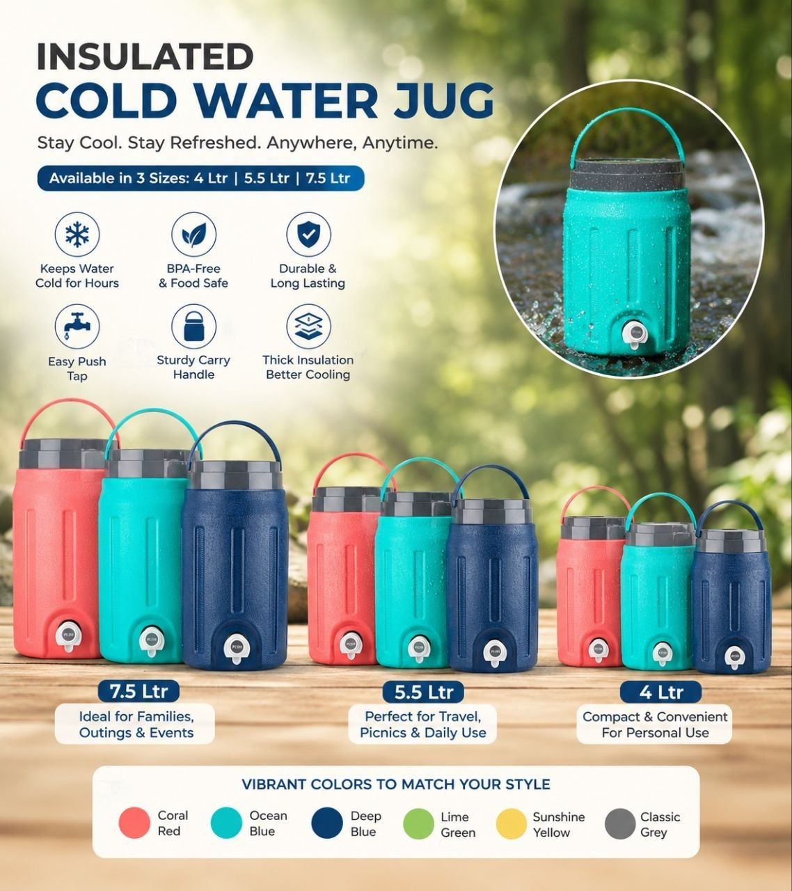 Cold water jug