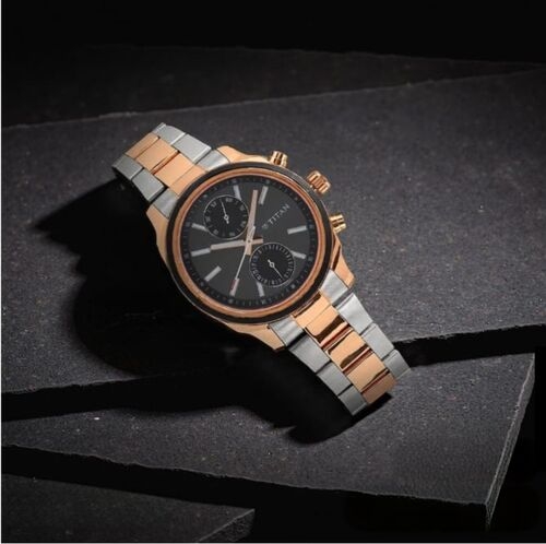 Titan Two-Tone Chronograph Men's Watch (Rose Gold & Silver)