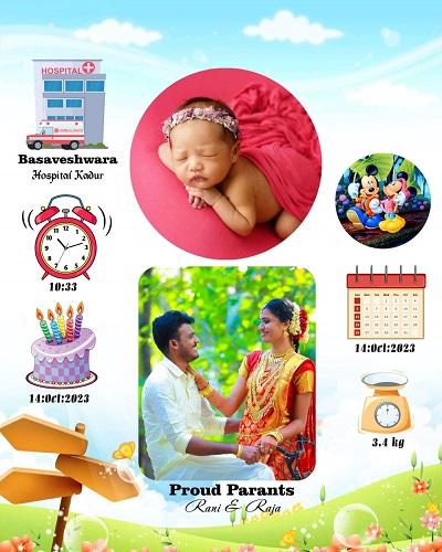BIRTH PHOTO FRAME 1 to 12 Month