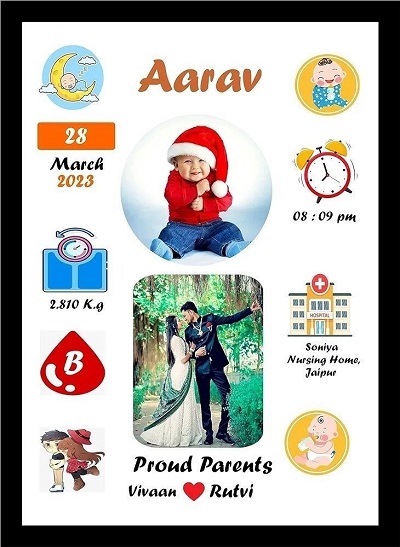 BIRTH PHOTO FRAME 1 to 12 Month