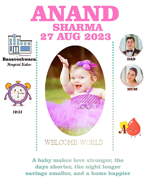 BIRTH PHOTO FRAME 1 to 12 Month