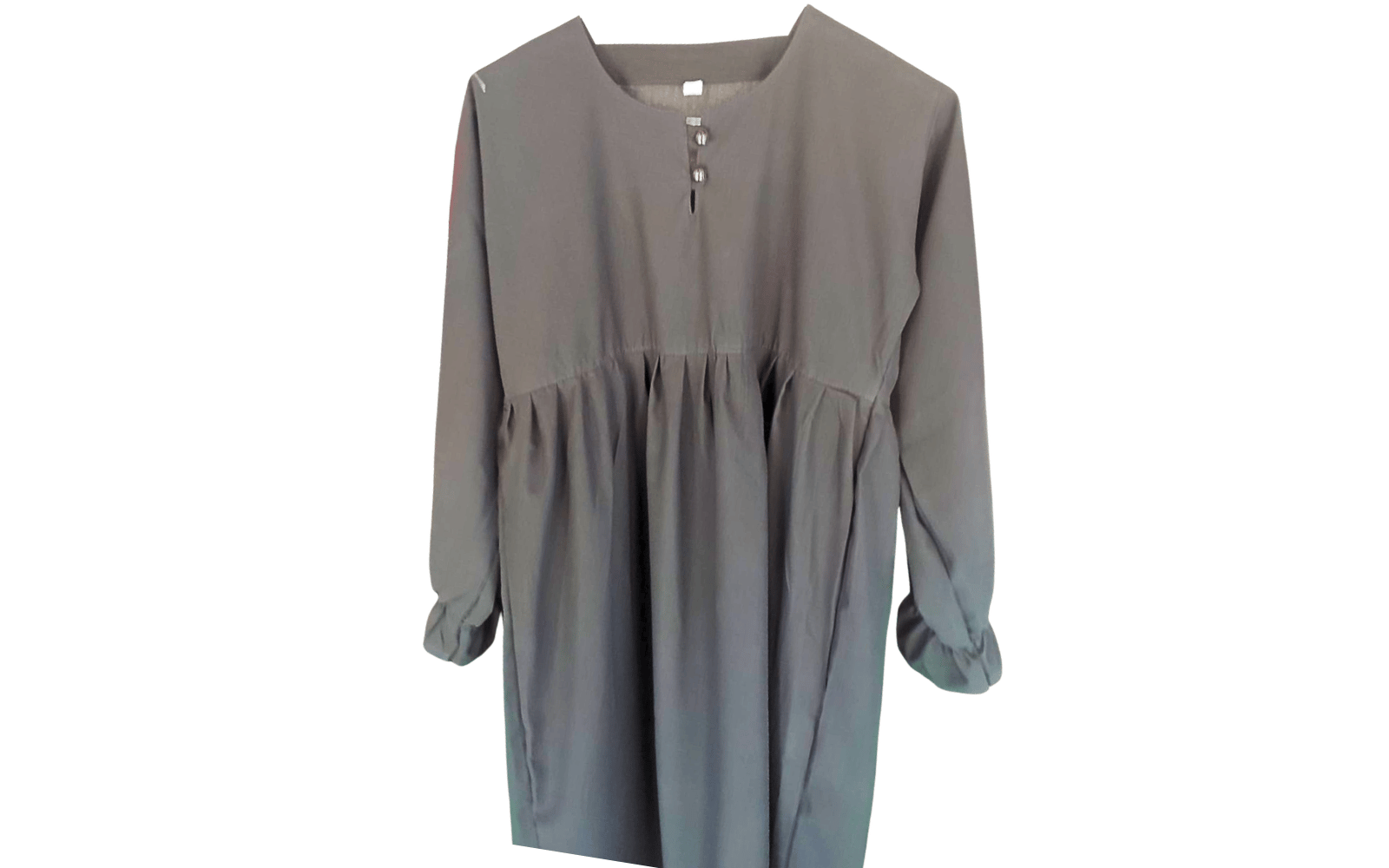 Elegant Black Gathered Abaya
