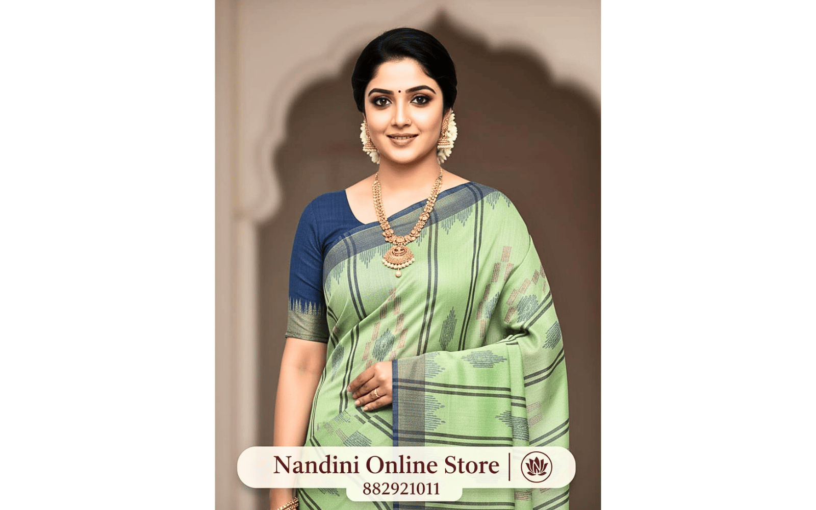Elegant Green Cotton Saree with Contrast Border