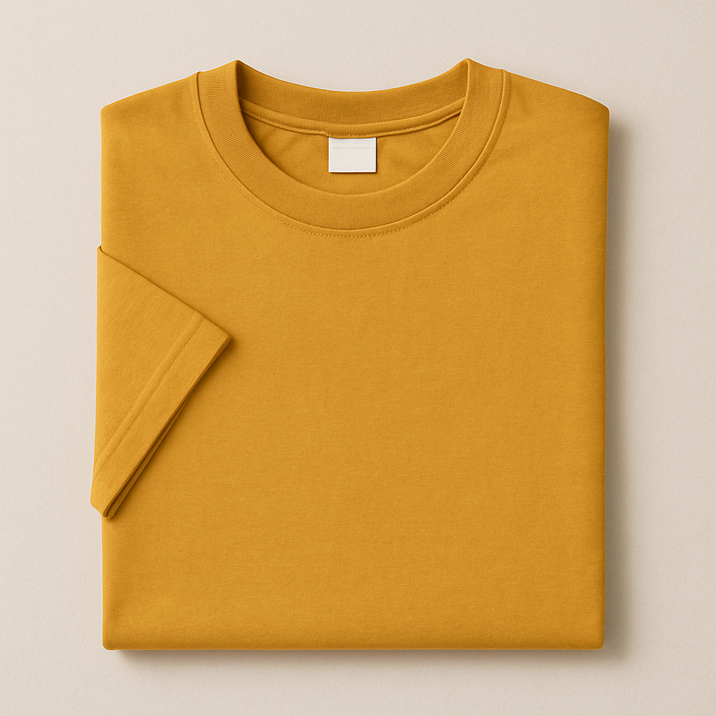 Men’s Cotton Round Neck T-Shirt – Mustard Yellow